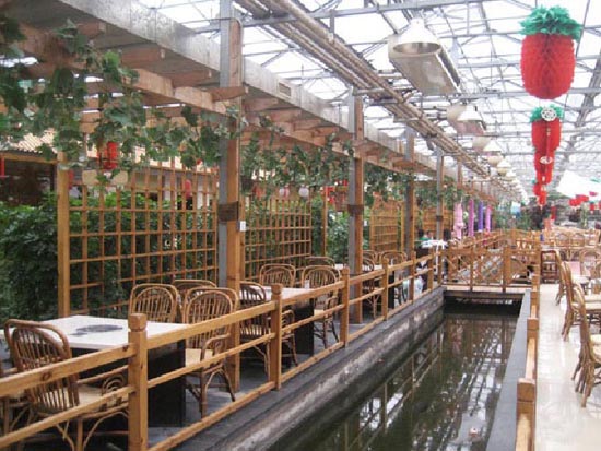 智能溫室生態(tài)餐廳內(nèi)景